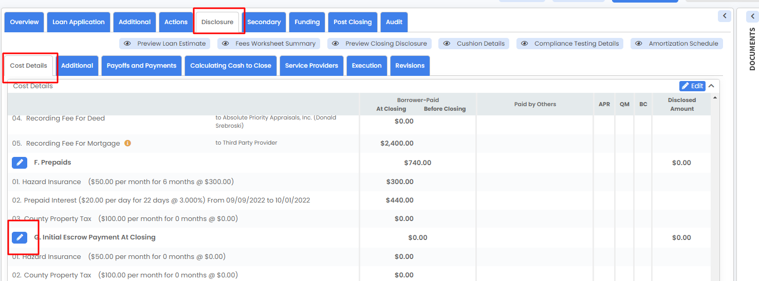 How to Set /Review Escrows and Aggregate Adjustments?