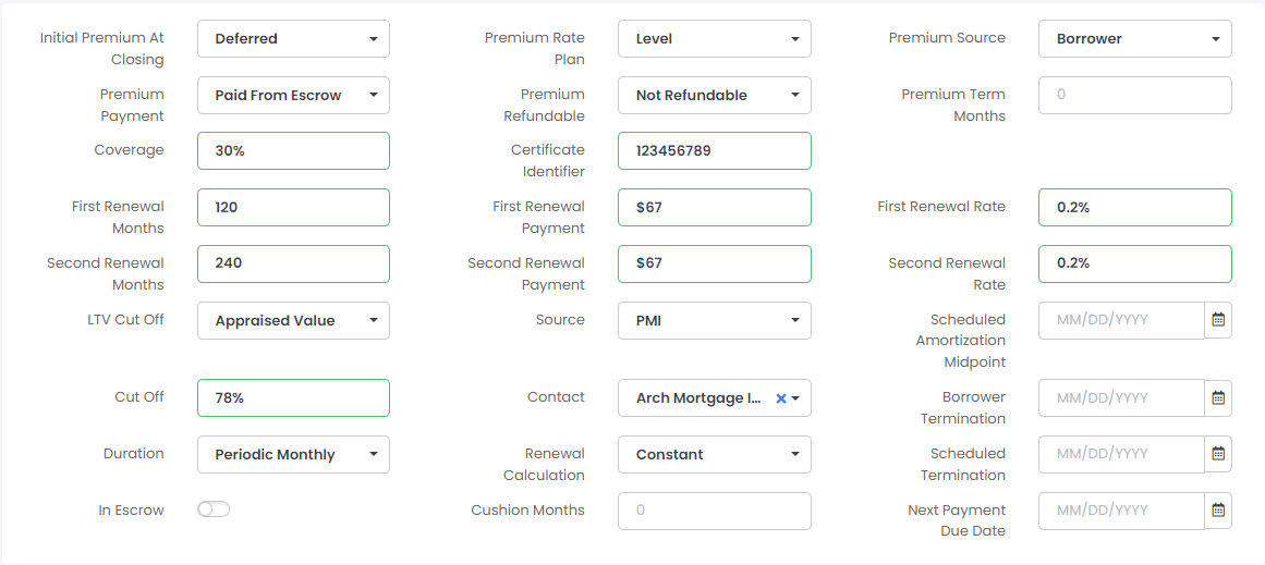 How to enter Mortgage Insurance (MI) in LendingPad
